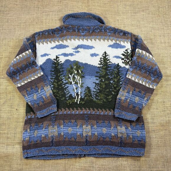 Northern Isle Woman's Heavy Knit Ramie/Cotton Button Up Cabin Cardigan Sweater M - Picture 5 of 5
